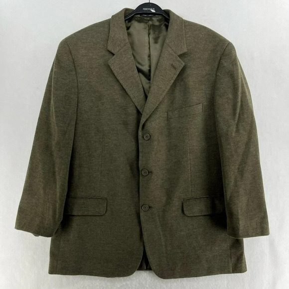 Alfani Blazer Jacket Mens Sz 48 XL Olive Green Notched Lapel 3-Button Italian - Picture 1 of 16